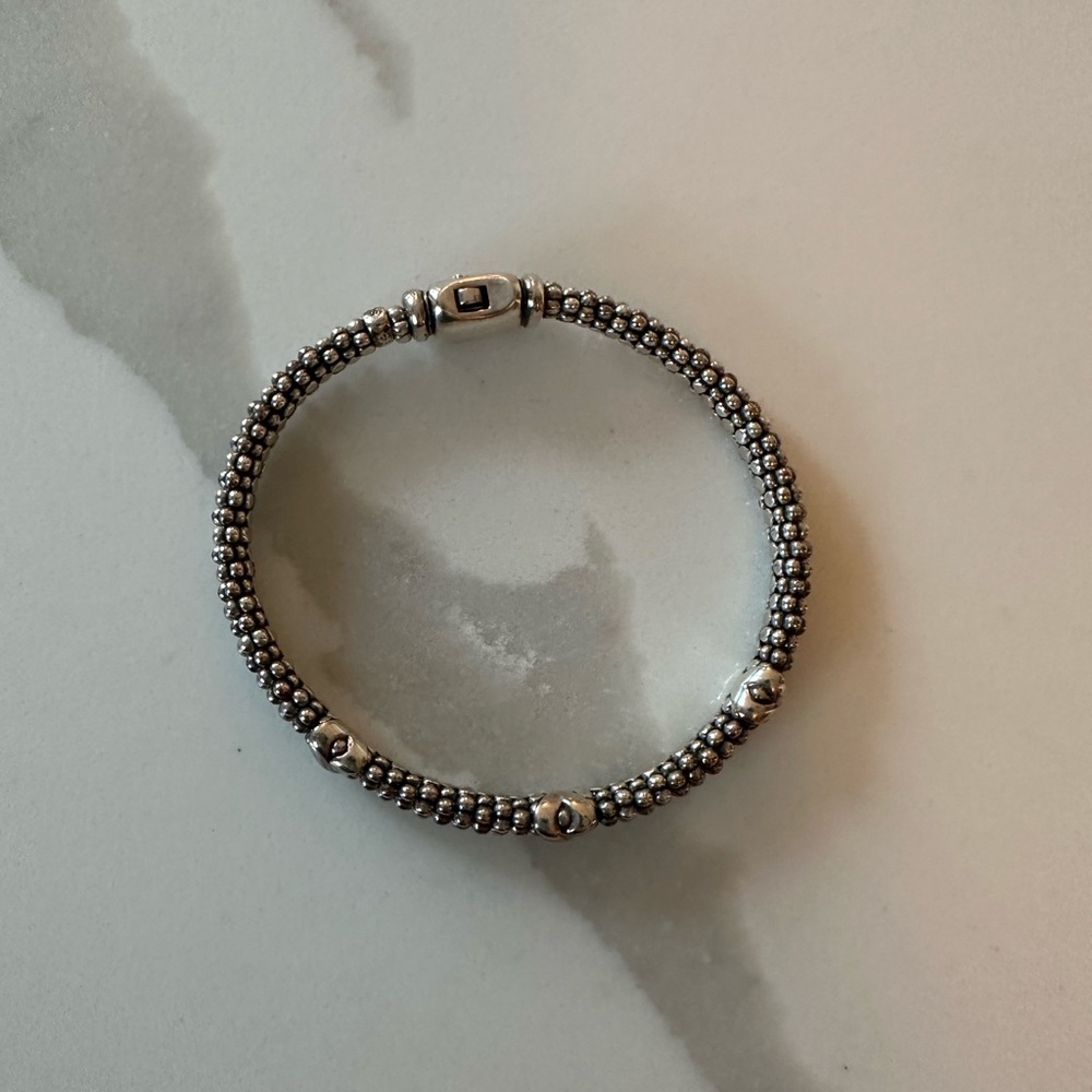 Lagos Sterling Silver X Rope Bracelet, 6mm, size medium